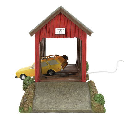 Hot Properties Village Beetlejuice Winter River Bridge Village Figurine