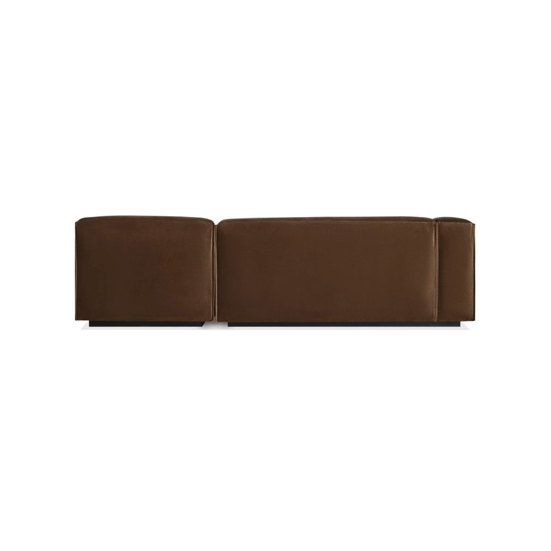 Cleon Modular Sectional, Left Hand Facing, Coffee Velvet Polyester Blend