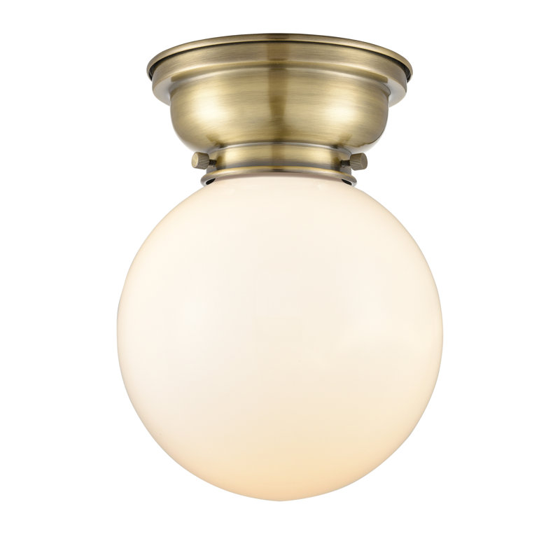 Plafonnier encastré 8 lumières Chippewa, Ampoule non incluse, Blanc mat, Laiton antique