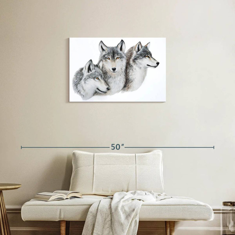 Famille de loups de neige Brampt, H 20 po x l 30 po