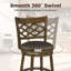 Ensemble de 2 tabourets de bar 26 po à hauteur de comptoir avec structure en bois d'hévéa, assise rembourrée-128949385-128949384