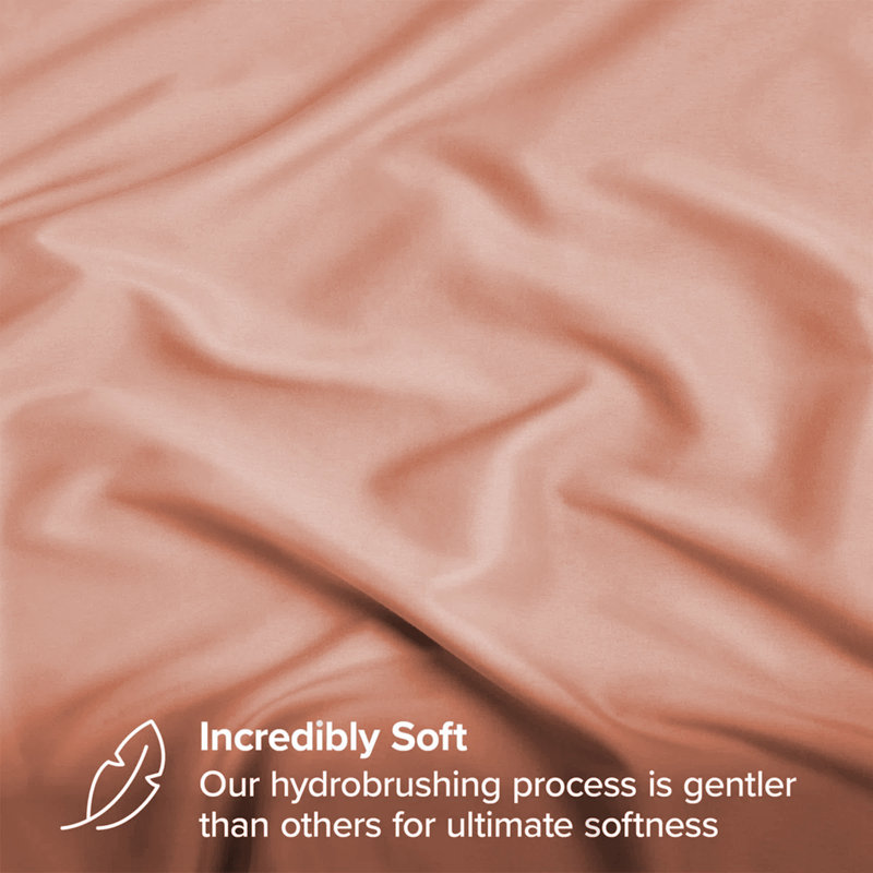 Meliah Microfibre Brushed Fitted Bed Sheet, Peach, Double (4'6)