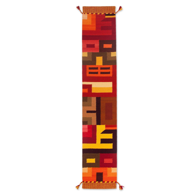 Geometric Cotton Blend Table Runner