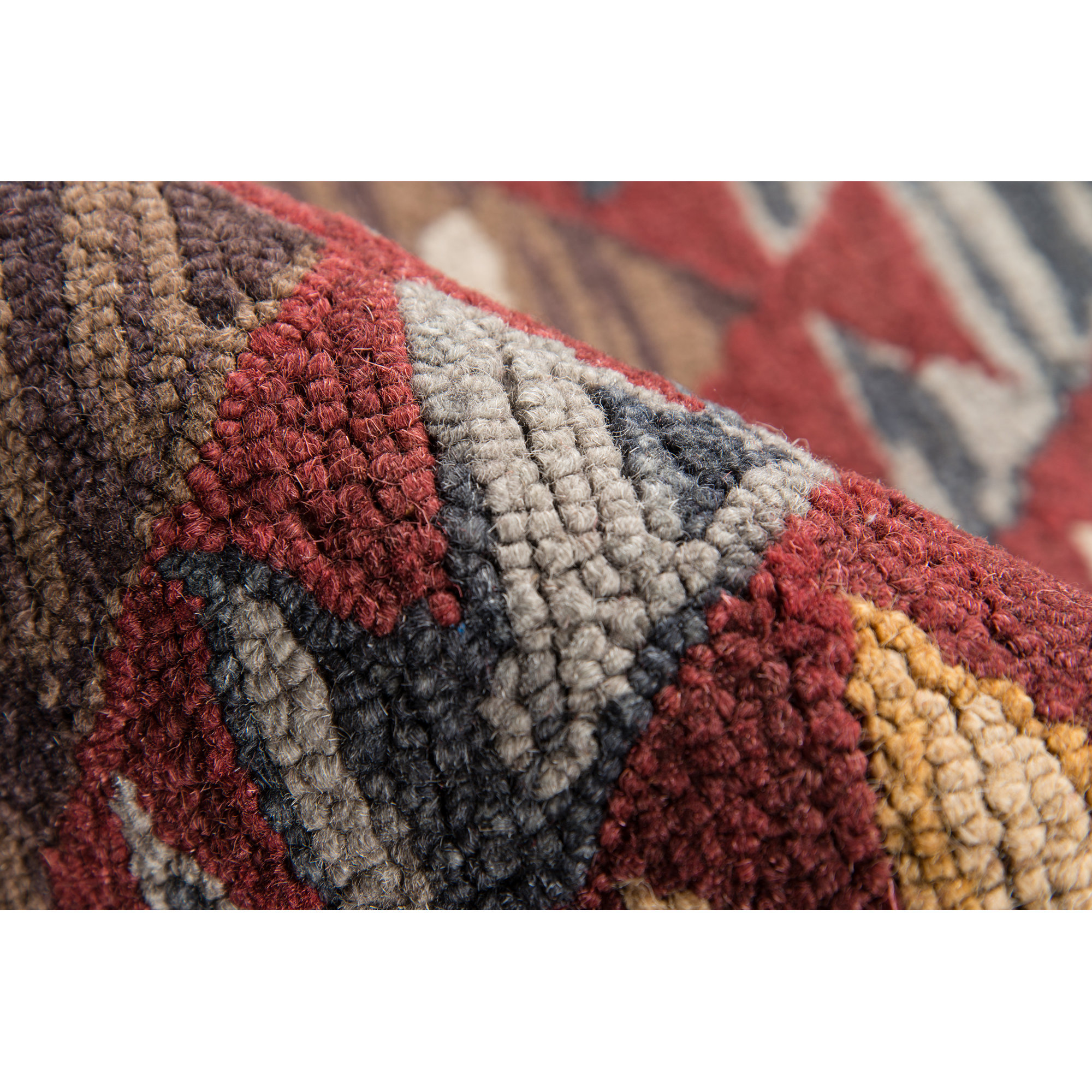 Fiona Handmade Wool Red Rug, Rectangle 2' x 3'