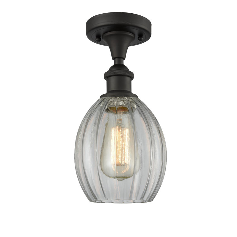 Bolduc Semi Flush Mount, Oil Rubbed Bronze, No Bulb Included, Clear