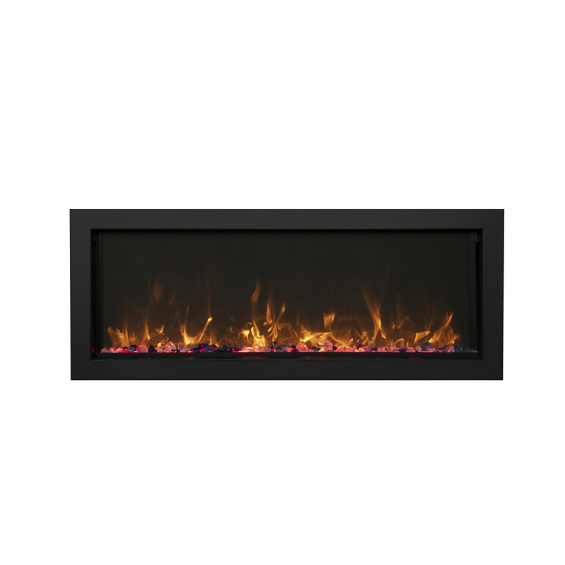 50" Black Extra Slim Built-In Electric Fireplace