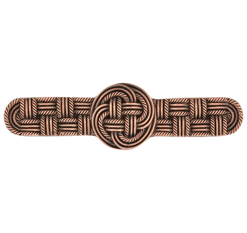 Poignée barre 3 po nautique tissée Classic, Cuivre antique