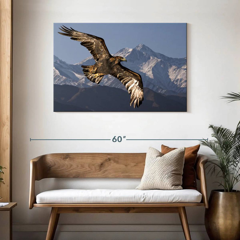 Eagle And Snowy Mountains, 30" H x 45" W