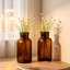 Ensemble de 6 petits vases ambrés, vases vintage en verre pour centres de table, bougeoirs, fleurs séchées, décor rustique pour mariage et intérieur