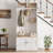 Entryway Hall Tree With Bench And Storage, 5-in-1 Farmhouse Coat Rack With 7 Hooks, Bench With Coat Rack With Storage Shelves For Hallway, Hallway, White-1954476948