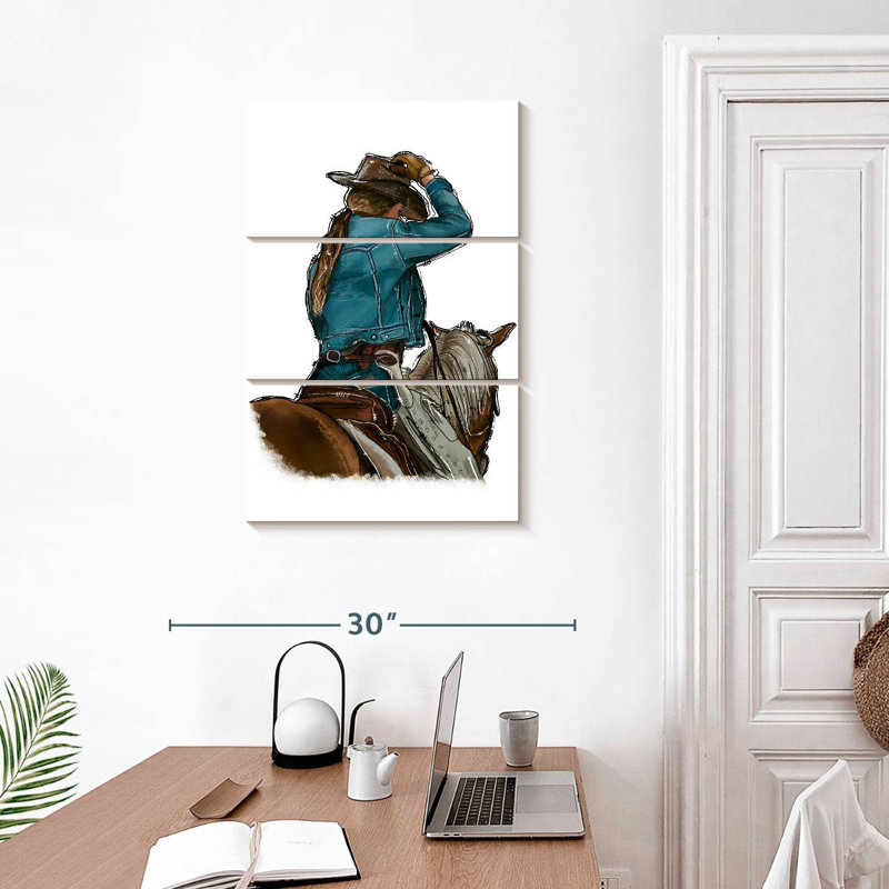 Fille et cheval Lelar, H 32 po x l 20 po