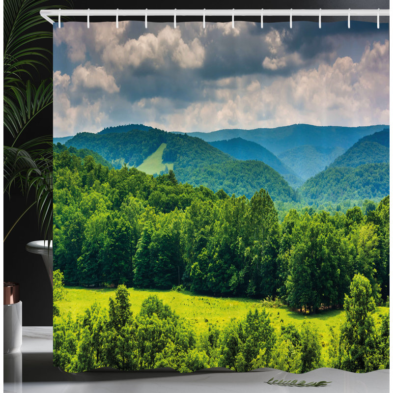 Shower Curtain with Hooks Included, 84"H x 69"W