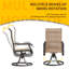 Ensembles de salle à manger pivotants d'extérieur 5 pièces, chaises de patio à cadre en métal rotatif à 360 ° avec tissu Teslin épaissi, chaises de salle à manger d'extérieur avec accoudoirs pour terrasse et cour arrière-1484077072