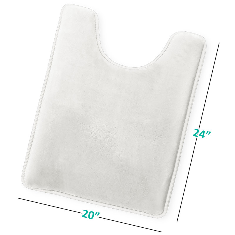 Ultra Soft and Absorbent Memory Foam Contour Mat with Non-Slip Backing, White
