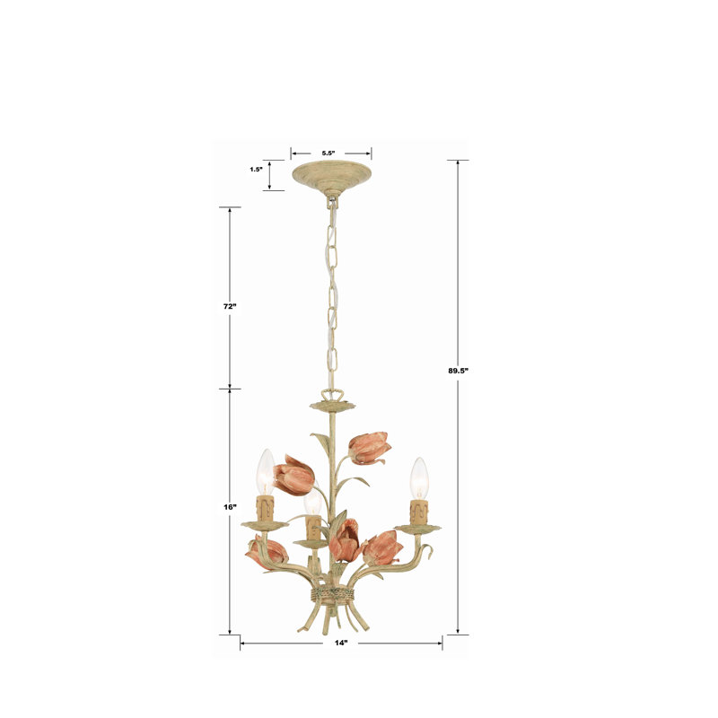 Malaki Dimmable Classic / Traditional Chandelier, Sage, 3