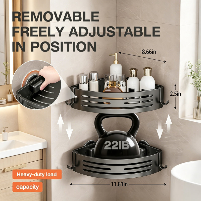 Aluminum Wall Bathroom Shelves