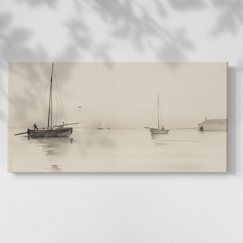 Série nautique-CCCCL XXV III - Toile tendue avec châssis - Prêt à être accroché, H 16 po x l 32 po