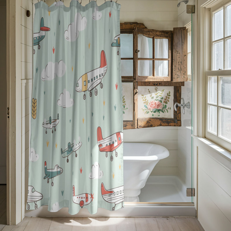 Veton Abstract Shower Curtain, 74"H x 71"W