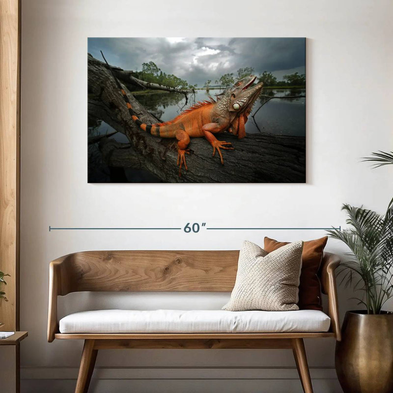 Brampt Orange Iguana, 30" H x 45" W