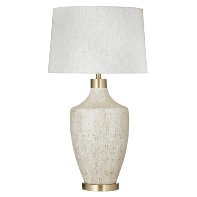 Adelyn 34" Ribbed White Ceramic Table Lamp