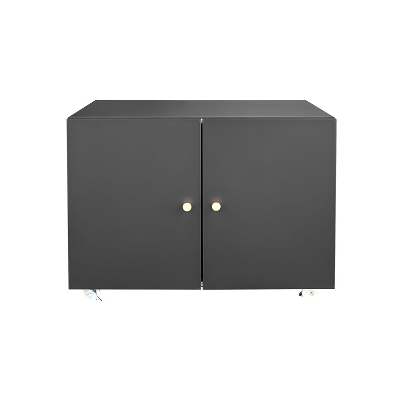 Office furniture Copier Cabinet BLACK 2 door steel copier stand mobile pedestal file Printer Stand, Black