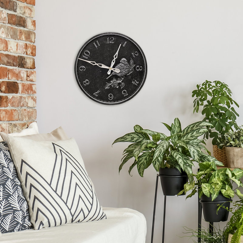 16" Wall Clock, Black/Silver