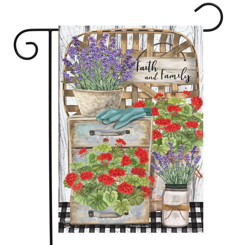 Faith and Family Farmhouse Spring Garden Flag