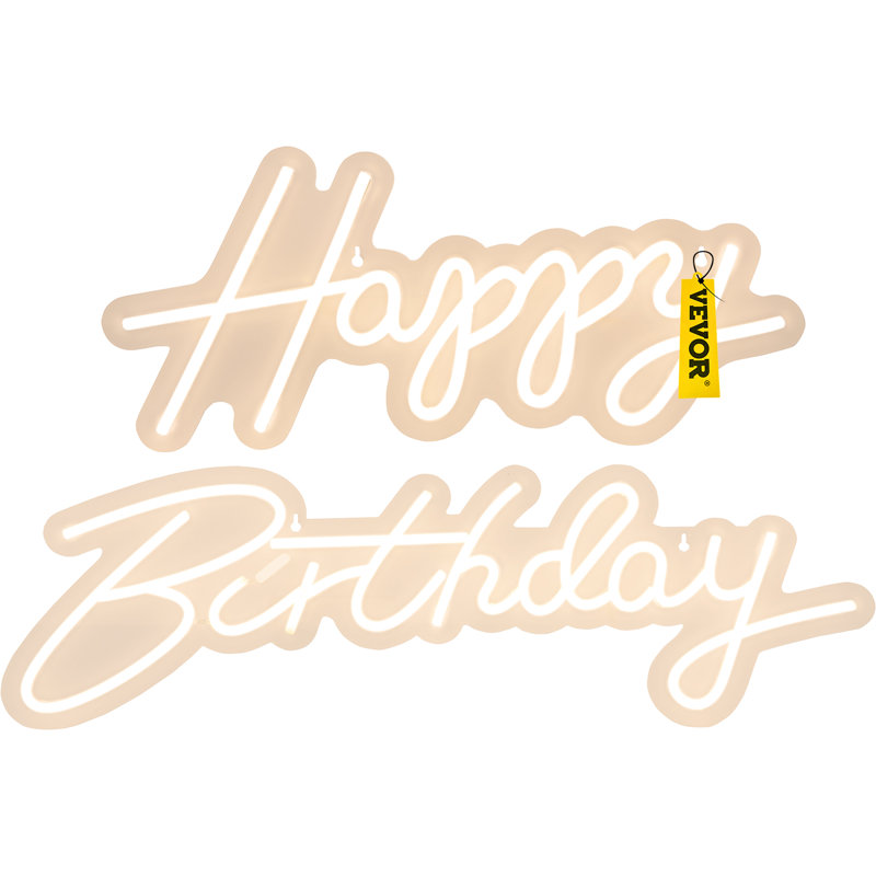 Enseigne néon 8 po Happy Birthday