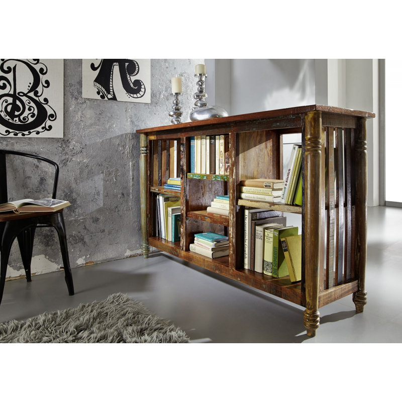 Fable 90cm H x 150cm W Solid Wood Etagere Bookcase