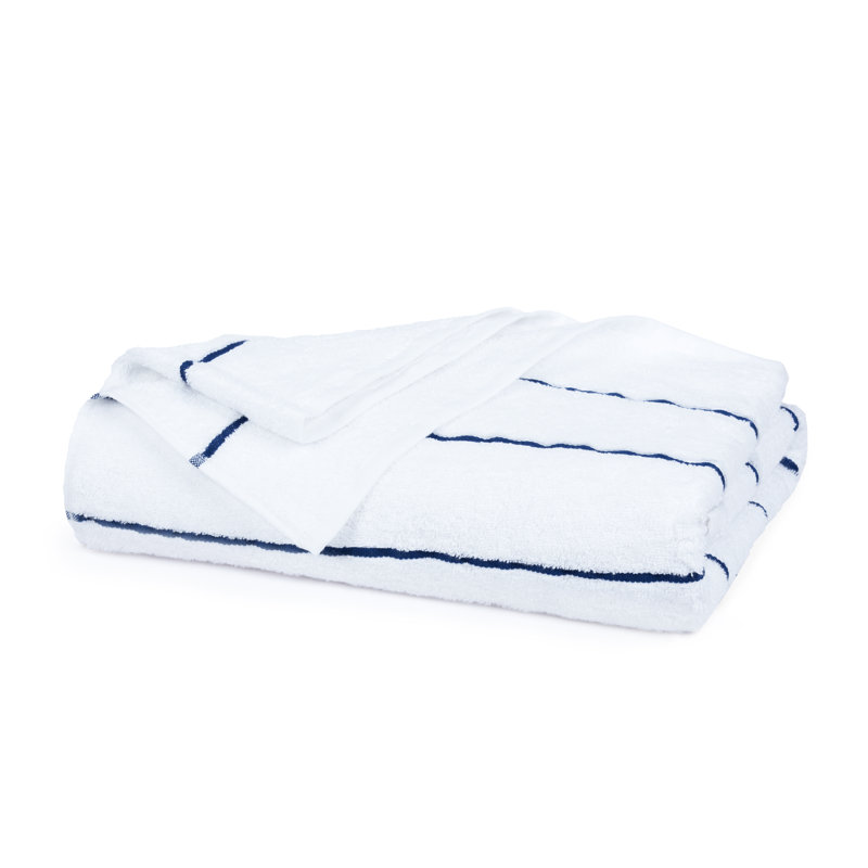 100% Cotton Lightweight, Quick Drying Cabana Beach Towels, Navy, Beach Towel - 1 Pack