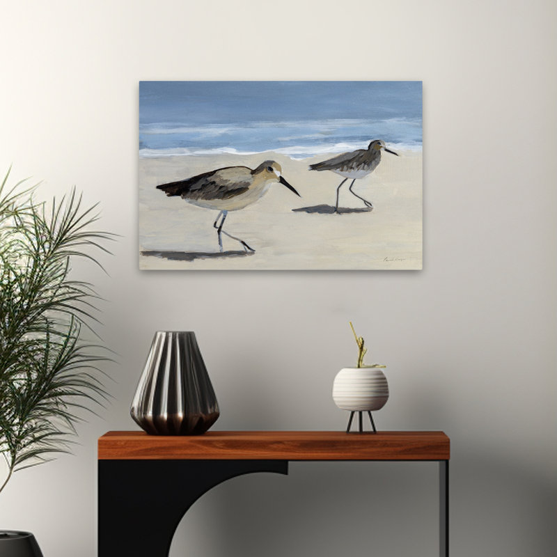 Pipes - Animal plage, oiseau beige, H 24 po x l 16 po