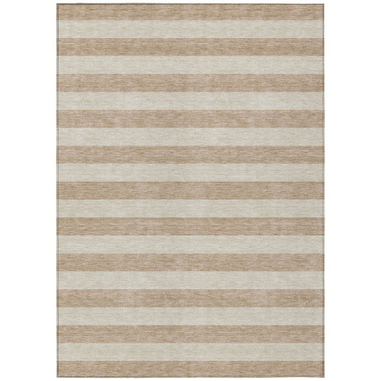 Chrishanna Washable Striped Indoor / Outdoor Rug