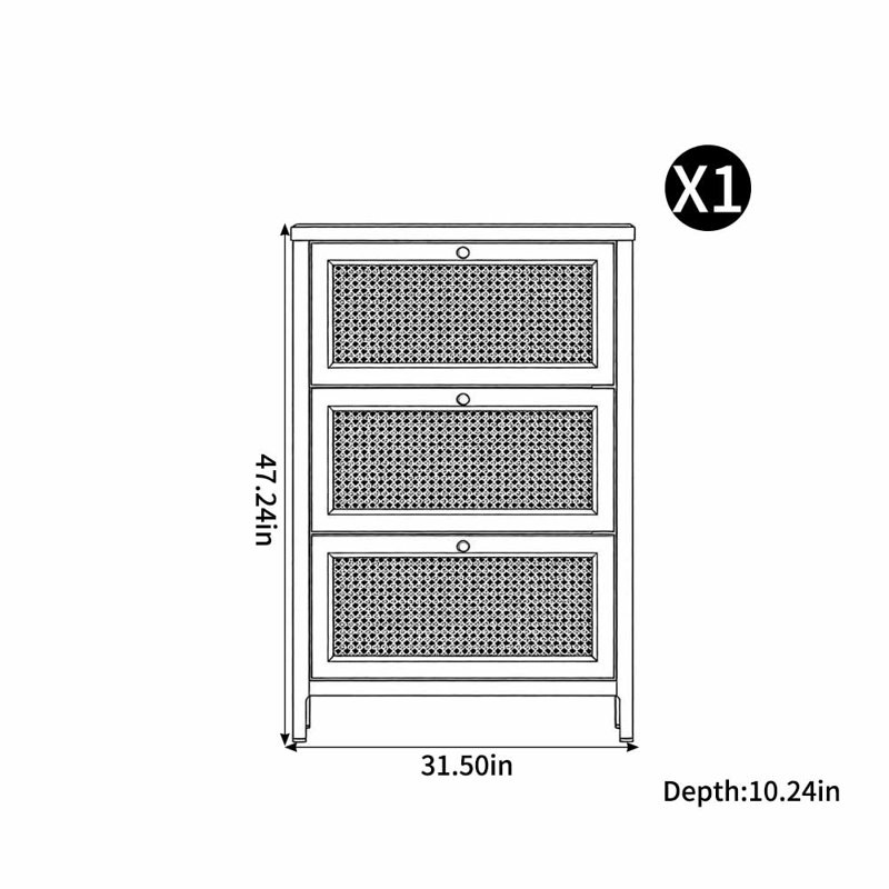 Nevis, H 47,24 po x l 31,5 po x P 10,24 po