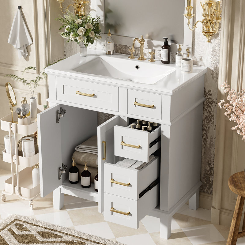Armoire de rangement moderne avec portes à fermeture douce, Blanc