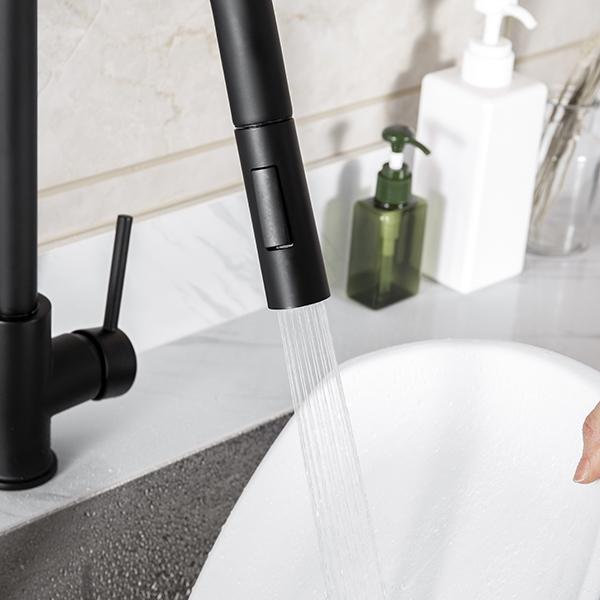 Artos Trova Pull Down Kitchen Faucet, Black