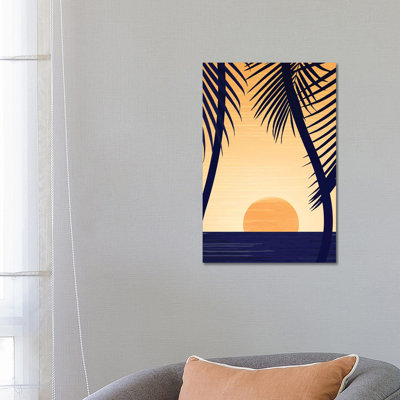 Golden Sunset by Modern Tropical - Wrapped Canvas Painting