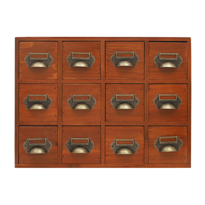 12 Drawers Wood Stackable Desk Organizer