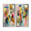 Ensemble de 2 peintures murales roses et formes minimalistes - formes géométriques jaunes