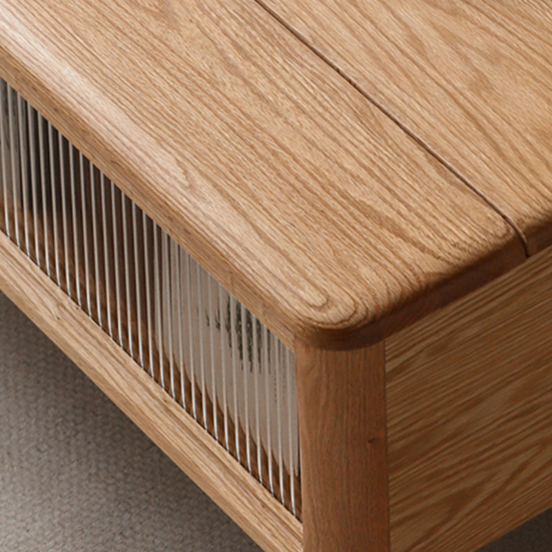 Solid wood height-adjustable coffee table