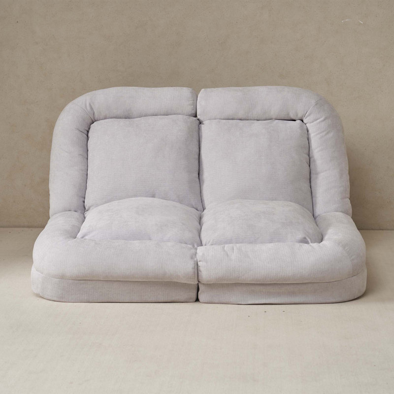 Convertible Fold-Out Double Sofa Bed, Light Gray