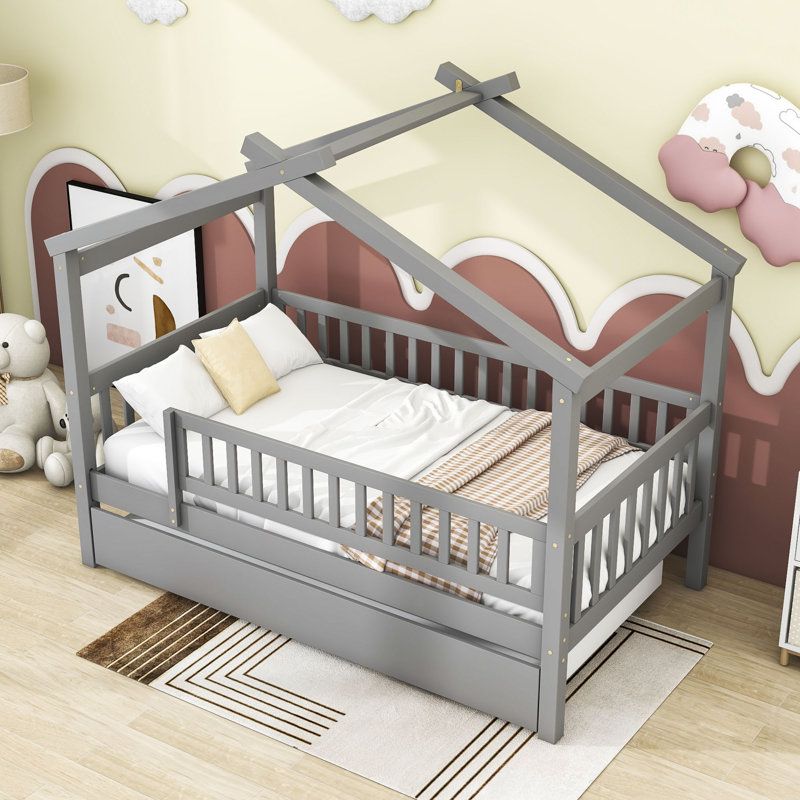 Pontoosuc Wood Daybed with Twin Size Trundle, Gray, Twin