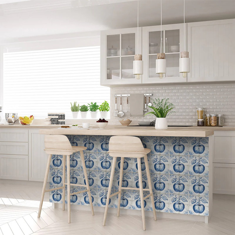 Cornflower Blue Vinyl Peel and Stick Mosaic Tile Set