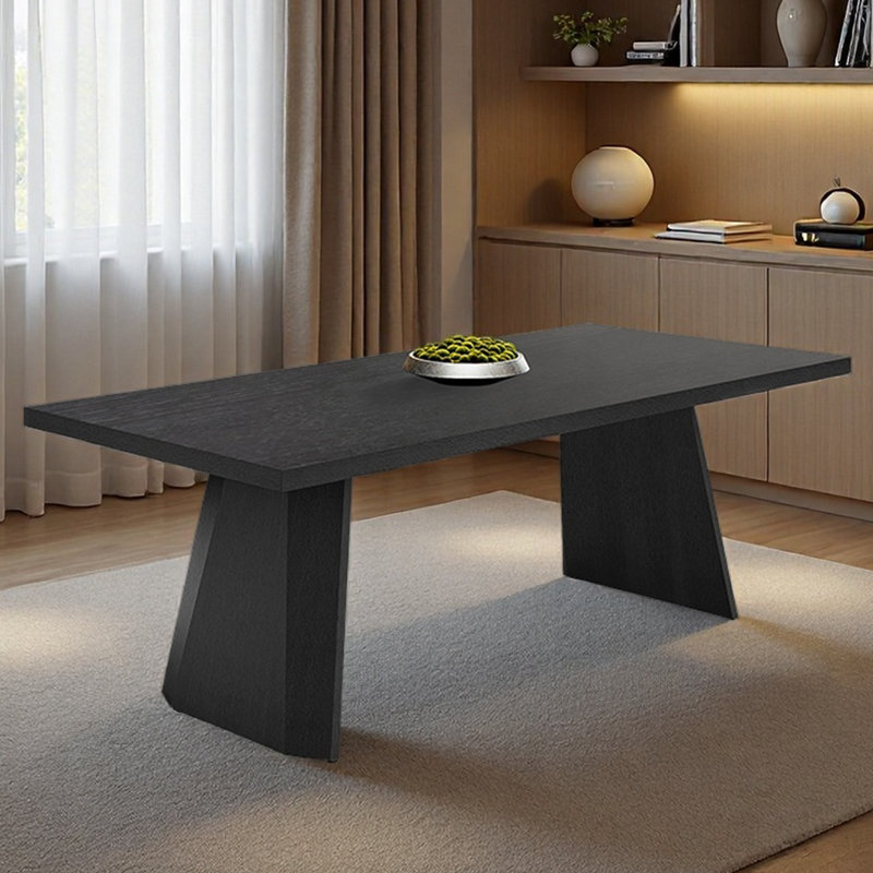 Bureau rectangulaire simple pour étudier ou travailler, H 29,53 po x l 70,87 po x P 35,43 po, Noir