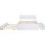 Structure de lit de taille moderne avec lit gigogne simple et 2 tiroirs pour un rangement efficace en blanc ultra brillant-777965681