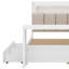 Lit de jour avec tablettes de rangement, tiroirs, station de charge, lumière DEL, bureau et tête et dossier rembourrés-1375691846
