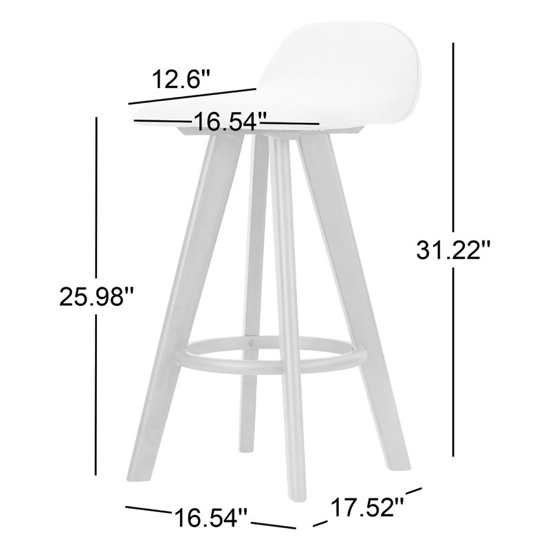 Tabouret de comptoir 25,98 po Baber, Enduit noir, Gris
