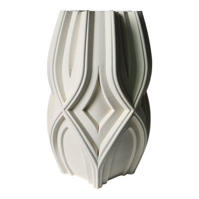 Valencia Sculpted Textured Stoneware Vase With Geometric Curves In Modern Matte Finish