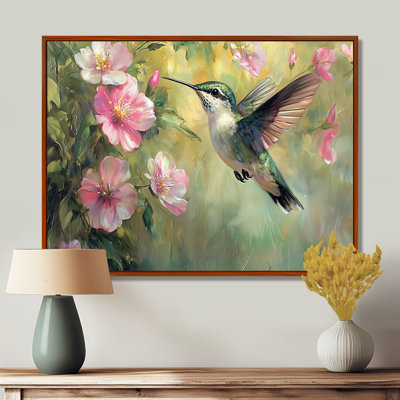 Hummingbird In The Farm Garden I - Bird Canvas Art