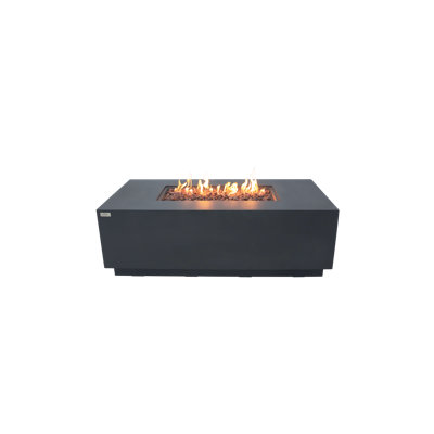 Sedona 66" L x 32 W x 22" H Concrete Propane Fire Pit Table with Hidden Fuel Tank Drawer