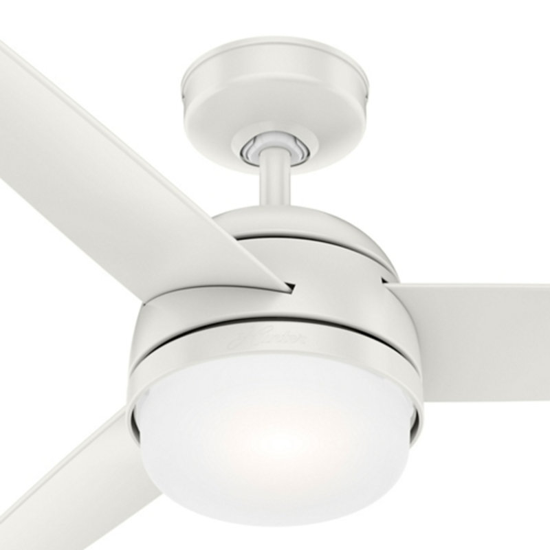 48" Midtown 3 - Blade Standard Ceiling Fan with Remote Control and Light Kit Included, Fresh White